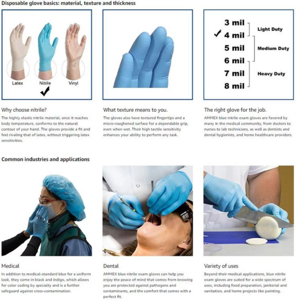 Nitrile Gloves 50 Box - One Size Fits all